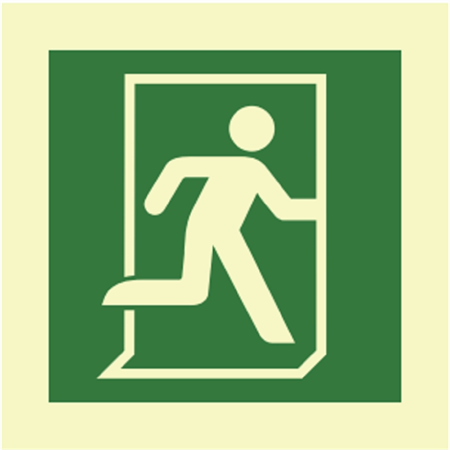 Sign: EMERGENCY EXIT RIGHT 15x15 cm