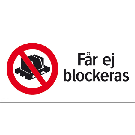 Sign: Do Not Block 210 x 105 mm