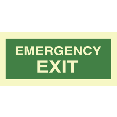 Sign: EMERGENCY EXIT 15x30CM