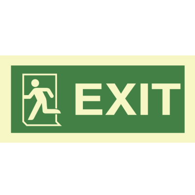 SIGN: EXIT WITH SYMBOL LEFT 15x30CM