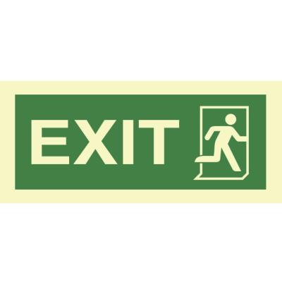 SIGN: EXIT WITH SYMBOL RIGHT 15x30CM