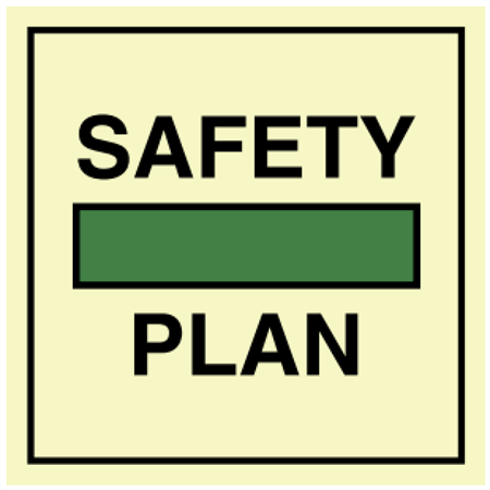 SIGN: SAFETY PLAN 15x15CM