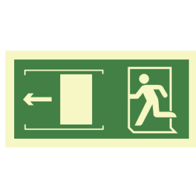 SIGN: EMERGENCY EXIT LEFT 15x30CM